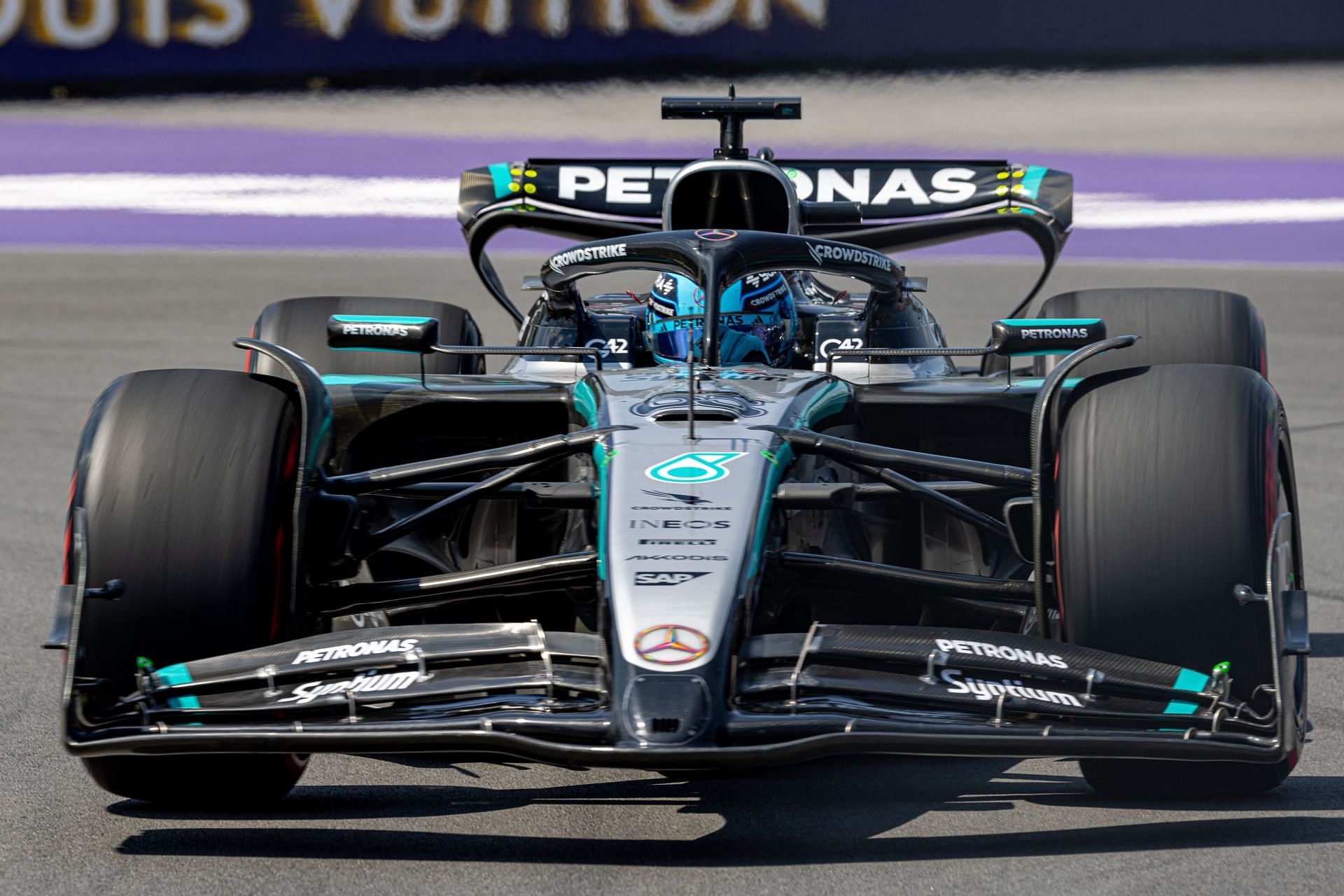 George Russell (63) during the Formula 1 Grand Prix Du Canada in Montreal, Canada, on June 13. Source: Getty